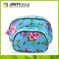 2016 spring high quality china manufacture eco-friendly fashion flower pattern canvas cosmetic bag and makeup case